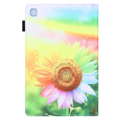 For Samsung Galaxy Tab A11 / A9 Colored Drawing Leather Tablet Case(Sunflower) by bashfashion