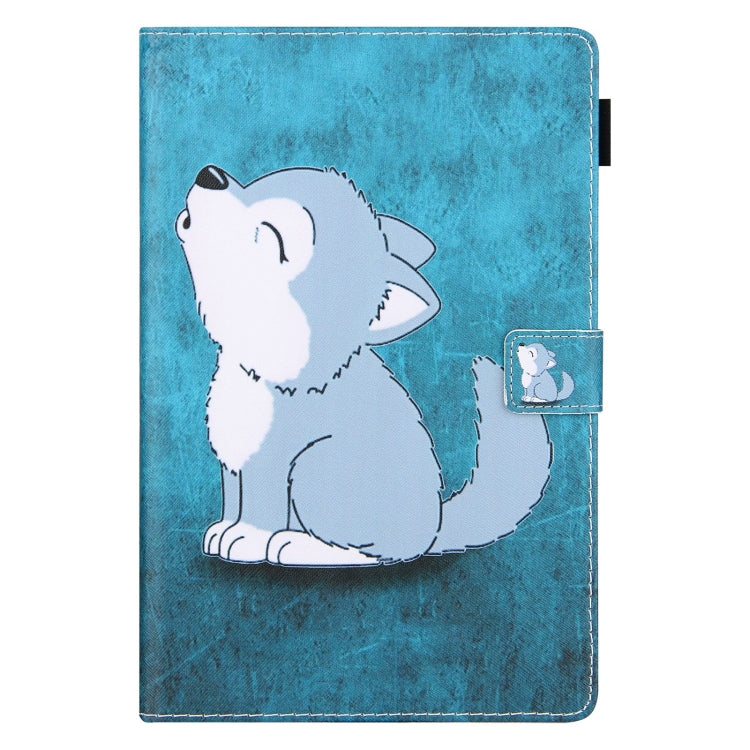 For Samsung Galaxy Tab A11 / A9 Colored Drawing Leather Tablet Case(Cute Wolf) by bashfashion