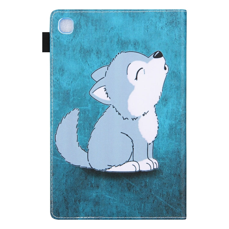 For Samsung Galaxy Tab A11 / A9 Colored Drawing Leather Tablet Case(Cute Wolf) by bashfashion