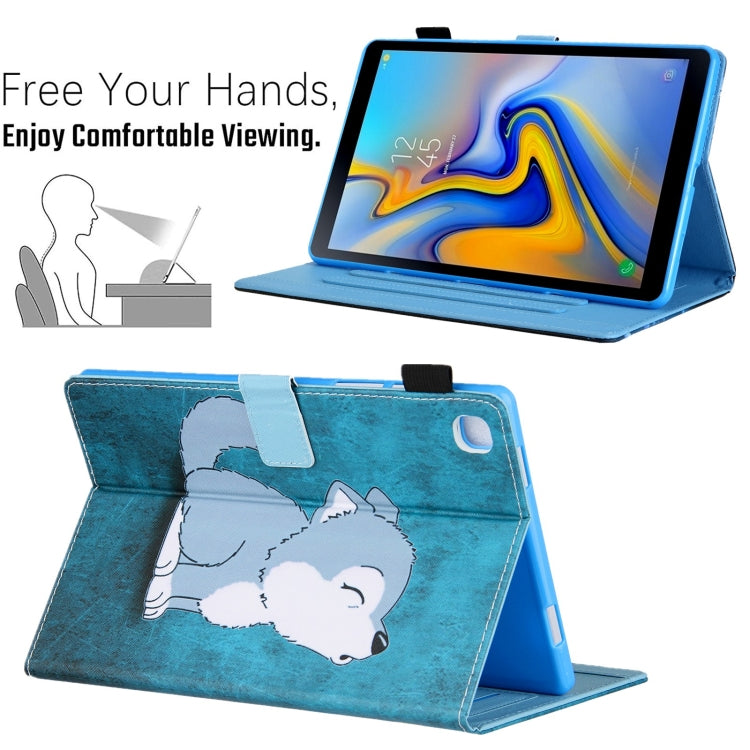 For Samsung Galaxy Tab A11 / A9 Colored Drawing Leather Tablet Case(Cute Wolf) by bashfashion