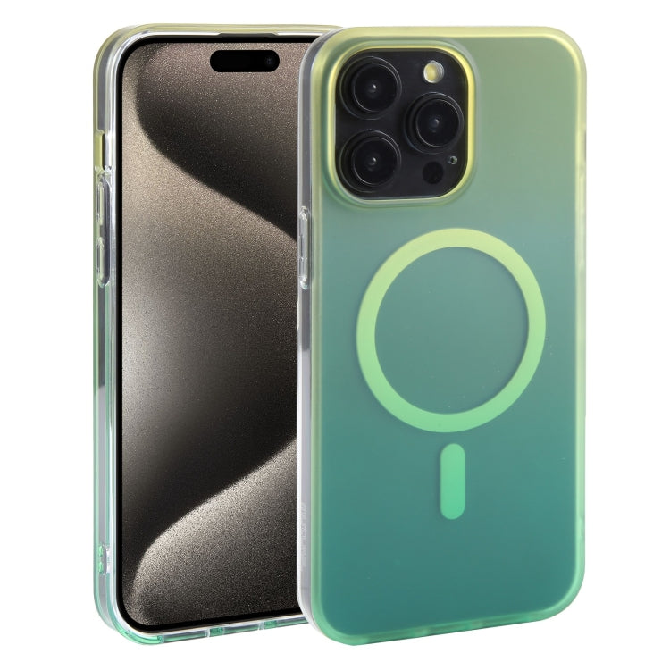 For iPhone 15 Pro Mutural MagSafe Magnetic Gradient Phone Case(Yellow) by Mutural