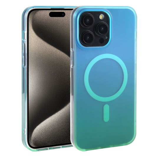For iPhone 15 Pro Mutural MagSafe Magnetic Gradient Phone Case(Sky Blue) by Mutural