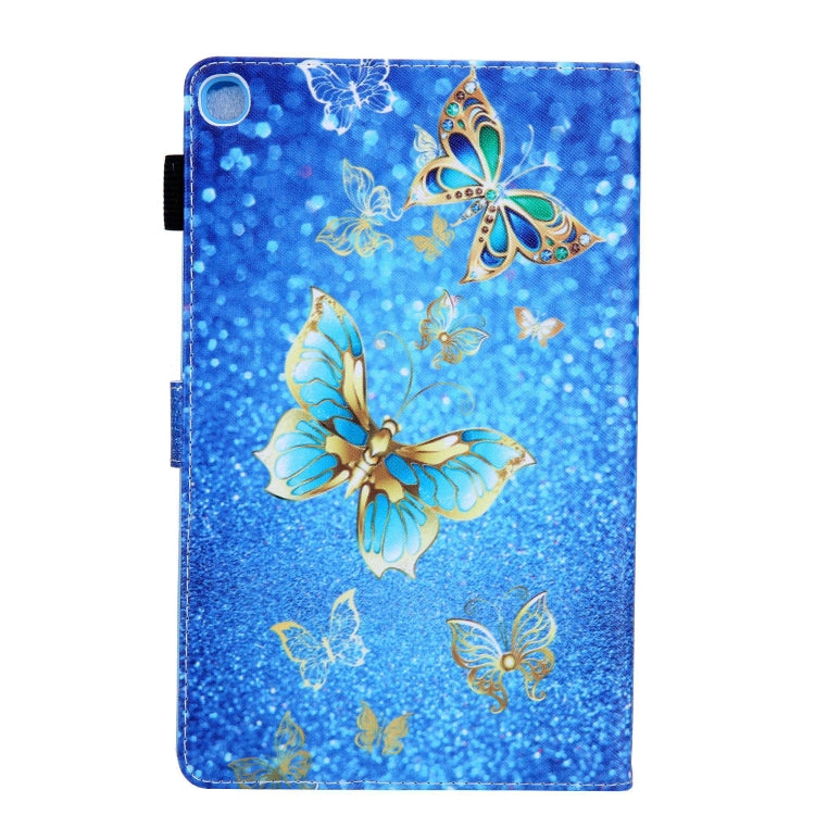 For Samsung Galaxy Tab A11+ / A9+ Colored Drawing Leather Tablet Case(Golden Butterfly) by bashfashion