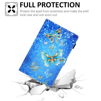 For Samsung Galaxy Tab A11+ / A9+ Colored Drawing Leather Tablet Case(Golden Butterfly) by bashfashion