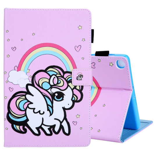 For Samsung Galaxy Tab A11+ / A9+ Colored Drawing Leather Tablet Case(Rainbow Unicorn) by bashfashion