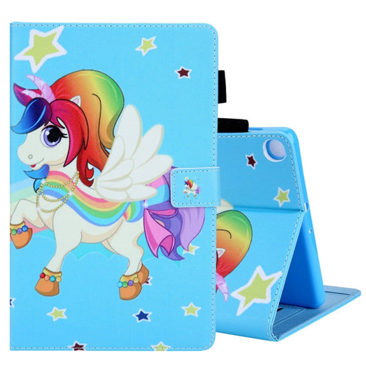 For Samsung Galaxy Tab A11+ / A9+ Colored Drawing Leather Tablet Case(Star Unicorn) by bashfashion