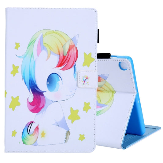 For Samsung Galaxy Tab A11 / A9 Colored Drawing Leather Tablet Case(Unicorn Baby) by bashfashion