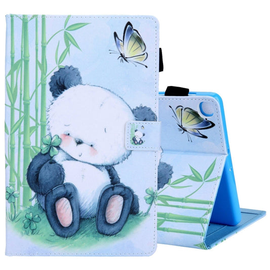 For Samsung Galaxy Tab A11 / A9 Colored Drawing Leather Tablet Case(Panda) by bashfashion