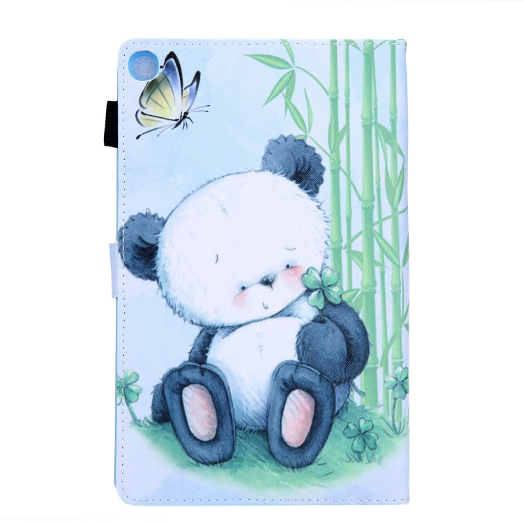 For Samsung Galaxy Tab A11 / A9 Colored Drawing Leather Tablet Case(Panda) by bashfashion