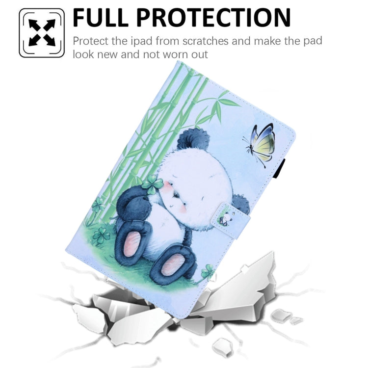 For Samsung Galaxy Tab A11 / A9 Colored Drawing Leather Tablet Case(Panda) by bashfashion