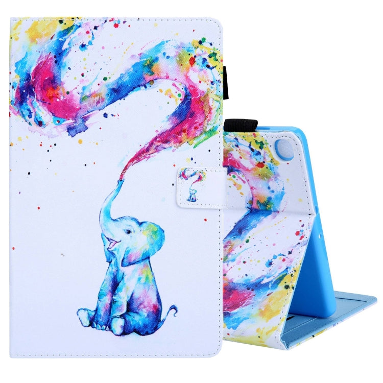 For Samsung Galaxy Tab A11 / A9 Colored Drawing Leather Tablet Case(Colorful Elephant) by bashfashion