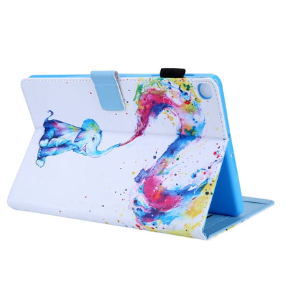 For Samsung Galaxy Tab A11 / A9 Colored Drawing Leather Tablet Case(Colorful Elephant) by bashfashion