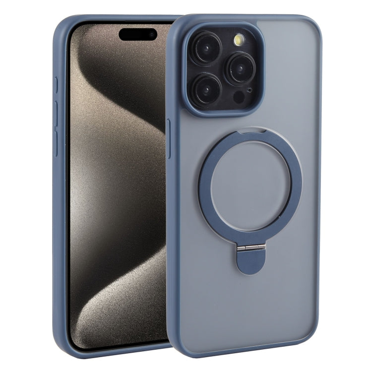 For iPhone 15 Pro Max Mutural MagSafe Magnetic Holder Phone Case(Blue) by Mutural