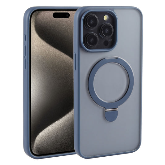 For iPhone 15 Pro Max Mutural MagSafe Magnetic Holder Phone Case(Blue) by Mutural