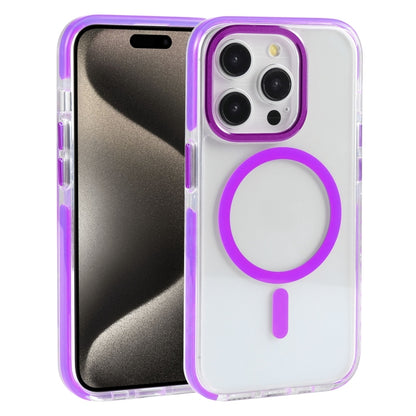 For iPhone 15 Pro Max Mutural Cushion Series MagSafe Magnetic Phone Case(Purple) by Mutural