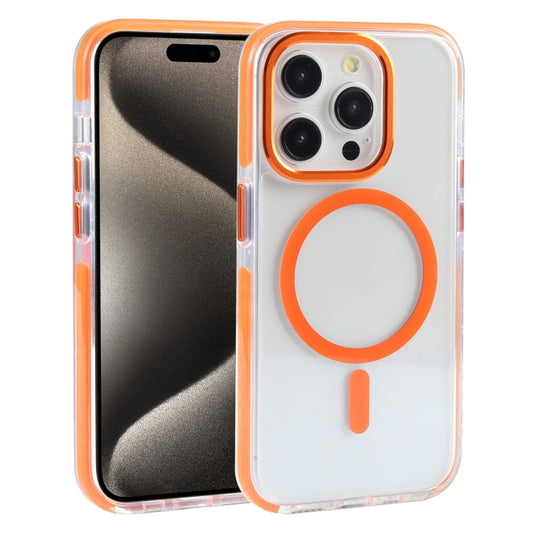 For iPhone 15 Pro Max Mutural Cushion Series MagSafe Magnetic Phone Case(Orange) by Mutural
