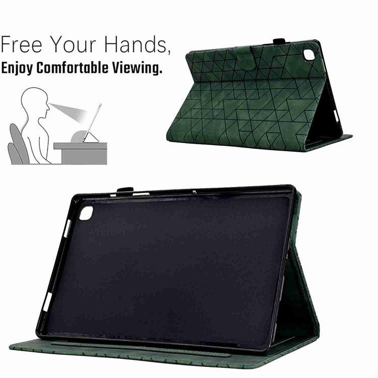 For Samsung Galaxy Tab A 10.1 2019 T510 Rhombus TPU Leather Tablet Case(Green) by bashfashion