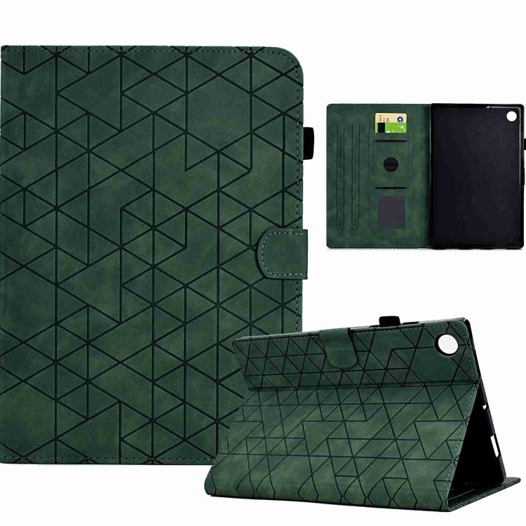 For Samsung Galaxy Tab A11 / A9 Rhombus TPU Smart Leather Tablet Case(Green) by bashfashion