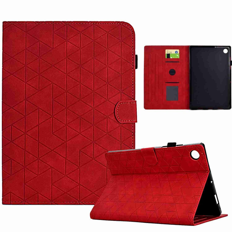 For Samsung Galaxy Tab A11 / A9 Rhombus TPU Smart Leather Tablet Case(Red) by bashfashion