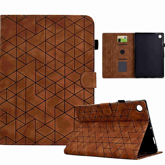 For Samsung Galaxy Tab A11 / A9 Rhombus TPU Smart Leather Tablet Case(Brown) by bashfashion