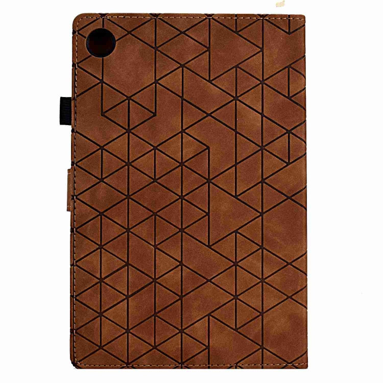 For Samsung Galaxy Tab A11 / A9 Rhombus TPU Smart Leather Tablet Case(Brown) by bashfashion