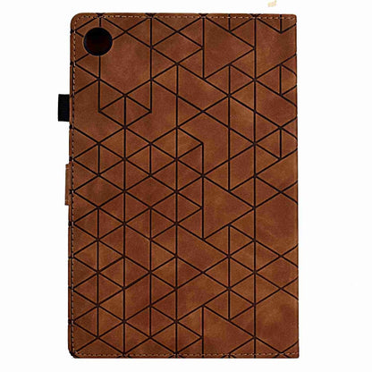 For Samsung Galaxy Tab A11 / A9 Rhombus TPU Smart Leather Tablet Case(Brown) by bashfashion