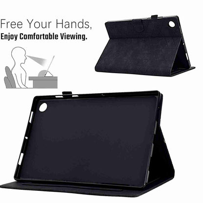 For Samsung Galaxy Tab A11 / A9 Rhombus TPU Smart Leather Tablet Case(Black) by bashfashion