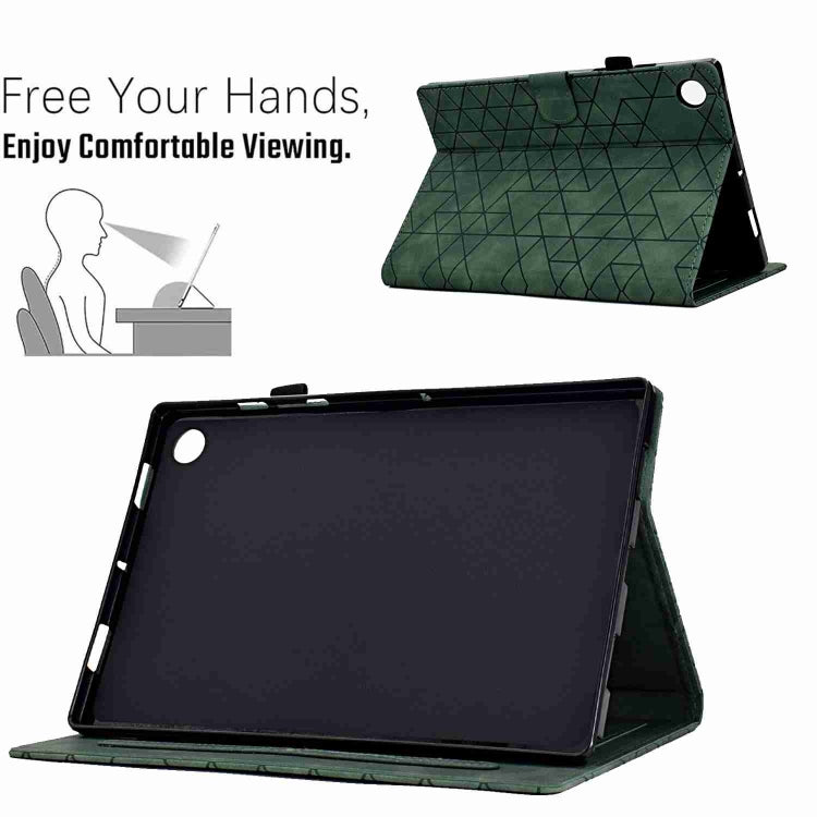 For Samsung Galaxy Tab A11+ / A9+ Rhombus TPU Smart Leather Tablet Case(Green) by bashfashion
