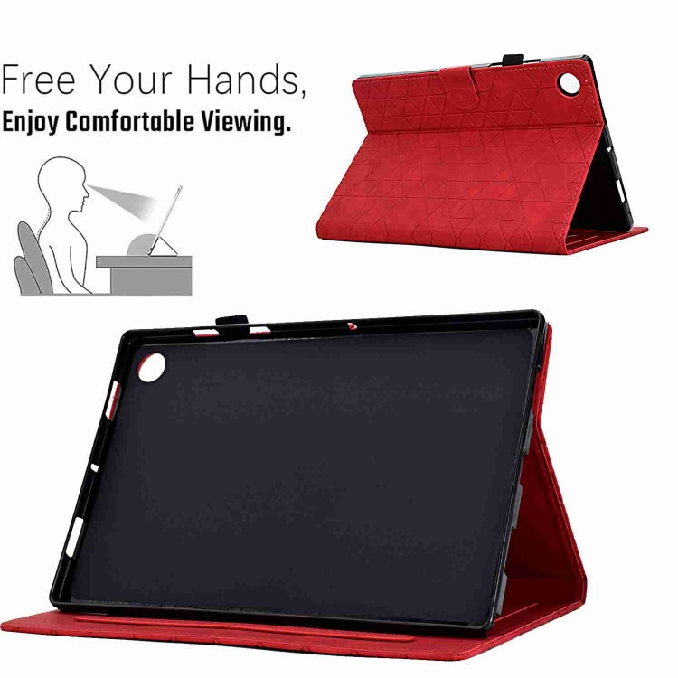 For Samsung Galaxy Tab A11+ / A9+ Rhombus TPU Smart Leather Tablet Case(Red) by bashfashion