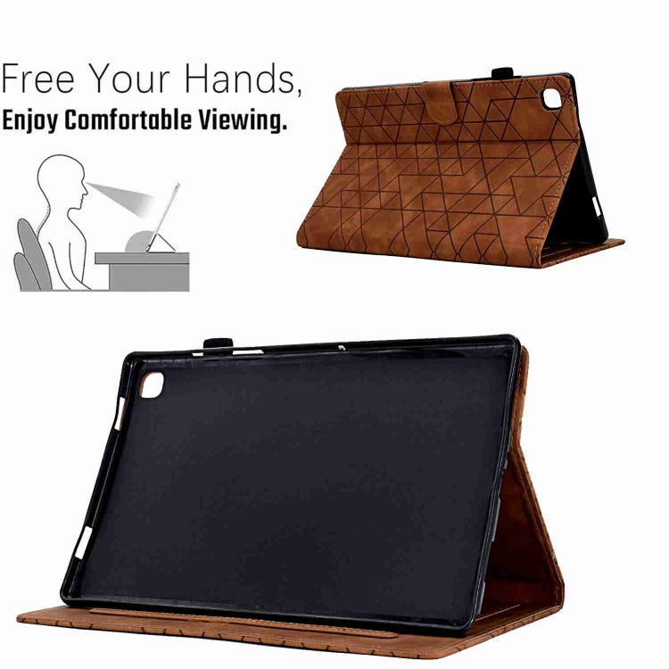 For Samsung Galaxy Tab S6 Lite P610 Rhombus TPU Smart Leather Tablet Case(Brown) by bashfashion