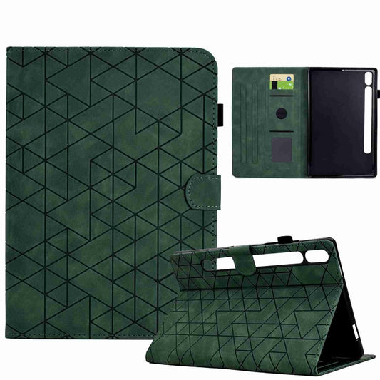 For Samsung Galaxy Tab S9 Rhombus TPU Smart Leather Tablet Case(Green) by bashfashion
