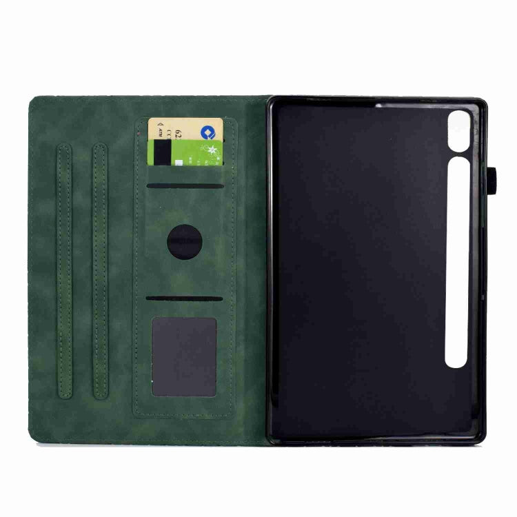 For Samsung Galaxy Tab S9 Rhombus TPU Smart Leather Tablet Case(Green) by bashfashion