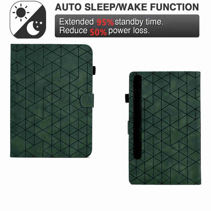 For Samsung Galaxy Tab S9 Rhombus TPU Smart Leather Tablet Case(Green) by bashfashion