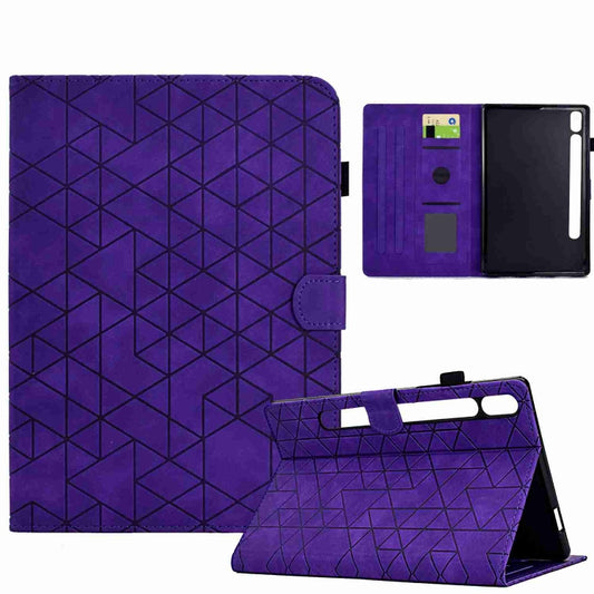For Samsung Galaxy Tab S9 Rhombus TPU Smart Leather Tablet Case(Purple) by bashfashion