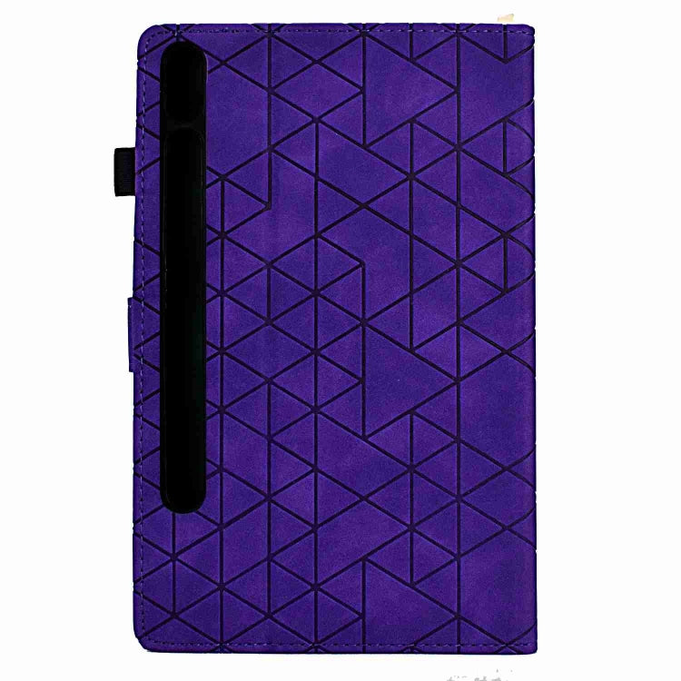 For Samsung Galaxy Tab S9 Rhombus TPU Smart Leather Tablet Case(Purple) by bashfashion