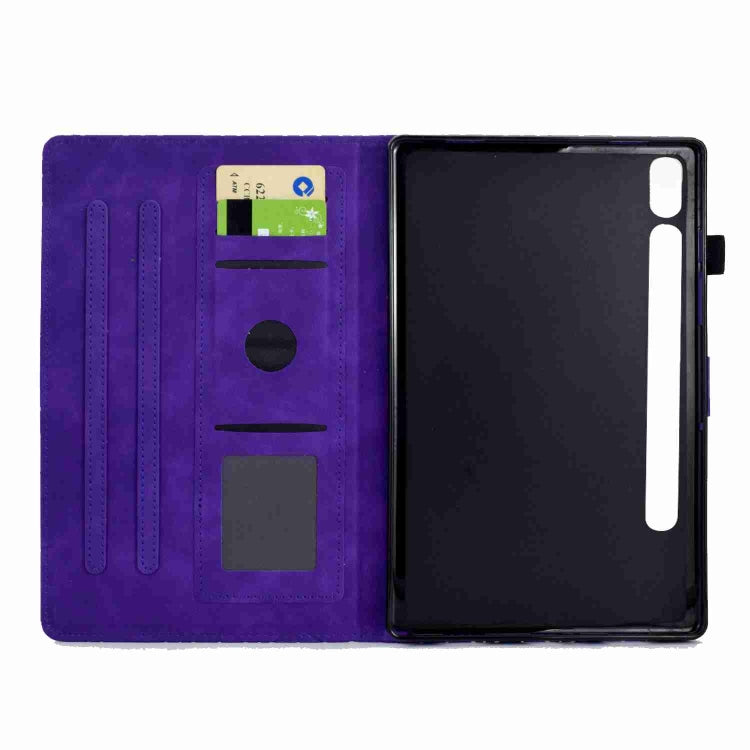 For Samsung Galaxy Tab S9 Rhombus TPU Smart Leather Tablet Case(Purple) by bashfashion