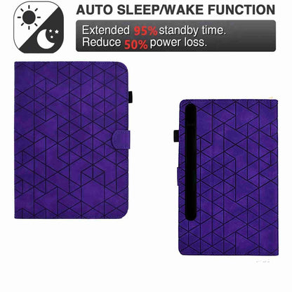 For Samsung Galaxy Tab S9 Rhombus TPU Smart Leather Tablet Case(Purple) by bashfashion