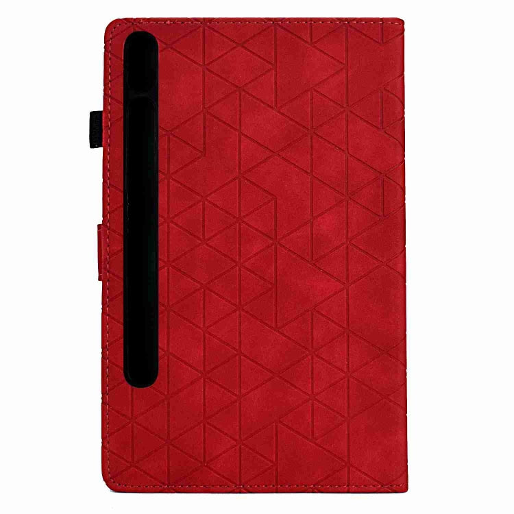 For Samsung Galaxy Tab S9 Rhombus TPU Smart Leather Tablet Case(Red) by bashfashion