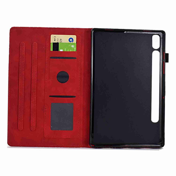 For Samsung Galaxy Tab S9 Rhombus TPU Smart Leather Tablet Case(Red) by bashfashion