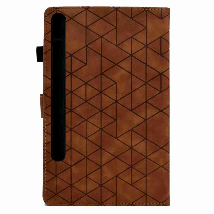 For Samsung Galaxy Tab S9 Rhombus TPU Smart Leather Tablet Case(Brown) by bashfashion