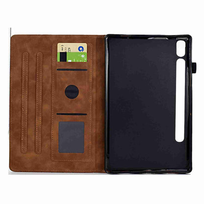 For Samsung Galaxy Tab S9 Rhombus TPU Smart Leather Tablet Case(Brown) by bashfashion