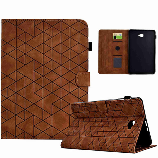 For Samsung Galaxy Tab A 10.1 T580 Rhombus TPU Smart Leather Tablet Case(Brown) by bashfashion