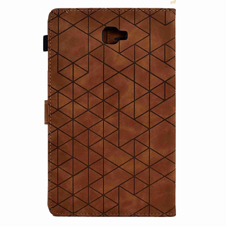 For Samsung Galaxy Tab A 10.1 T580 Rhombus TPU Smart Leather Tablet Case(Brown) by bashfashion