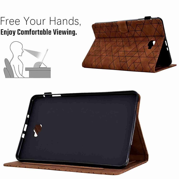For Samsung Galaxy Tab A 10.1 T580 Rhombus TPU Smart Leather Tablet Case(Brown) by bashfashion