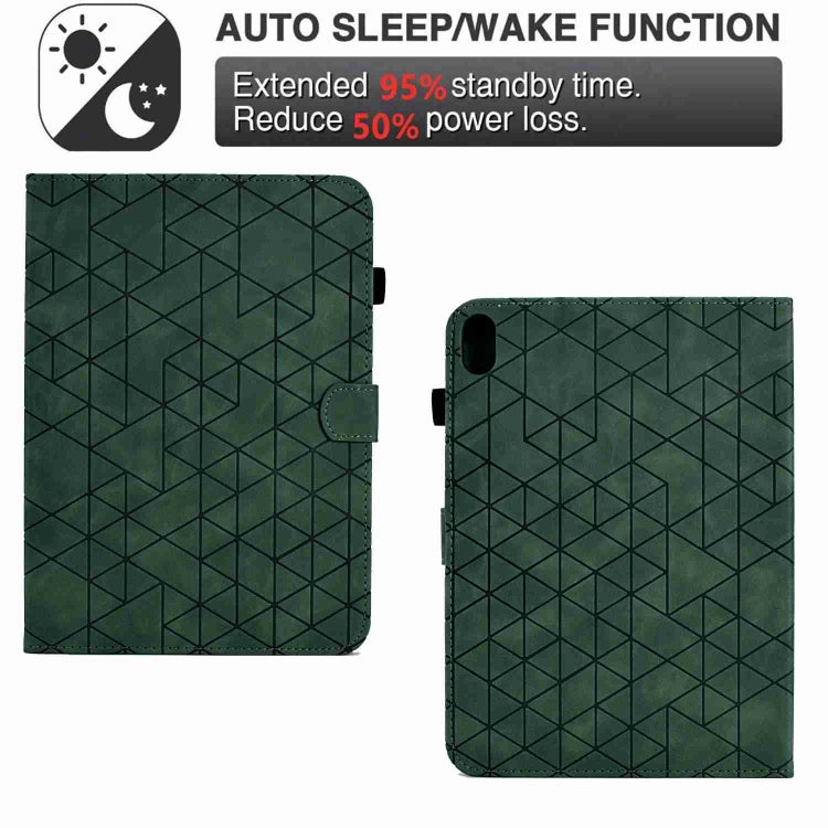For iPad mini 2024 / mini 6 Rhombus TPU Smart Leather Tablet Case(Green) by bashfashion