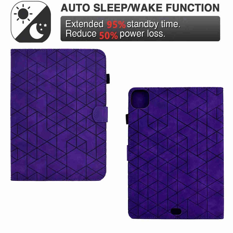 For iPad Pro 11 2020&2018 / Air 10.9 Rhombus TPU Smart Leather Tablet Case(Purple) by bashfashion