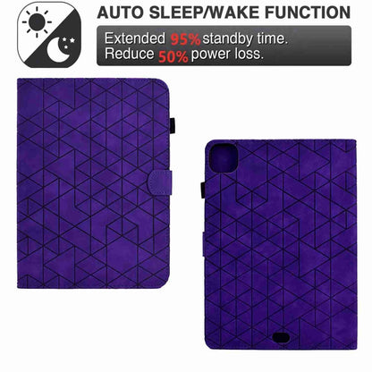 For iPad Pro 11 2020&2018 / Air 10.9 Rhombus TPU Smart Leather Tablet Case(Purple) by bashfashion