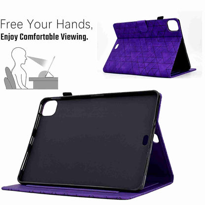 For iPad Pro 11 2020&2018 / Air 10.9 Rhombus TPU Smart Leather Tablet Case(Purple) by bashfashion