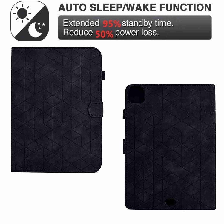 For iPad Pro 11 2020&2018 / Air 10.9 Rhombus TPU Smart Leather Tablet Case(Black) by bashfashion