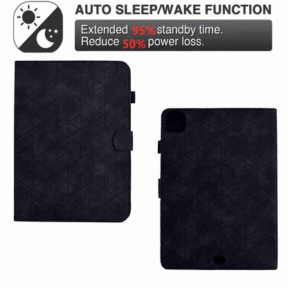 For iPad Pro 11 2020&2018 / Air 10.9 Rhombus TPU Smart Leather Tablet Case(Black) by bashfashion
